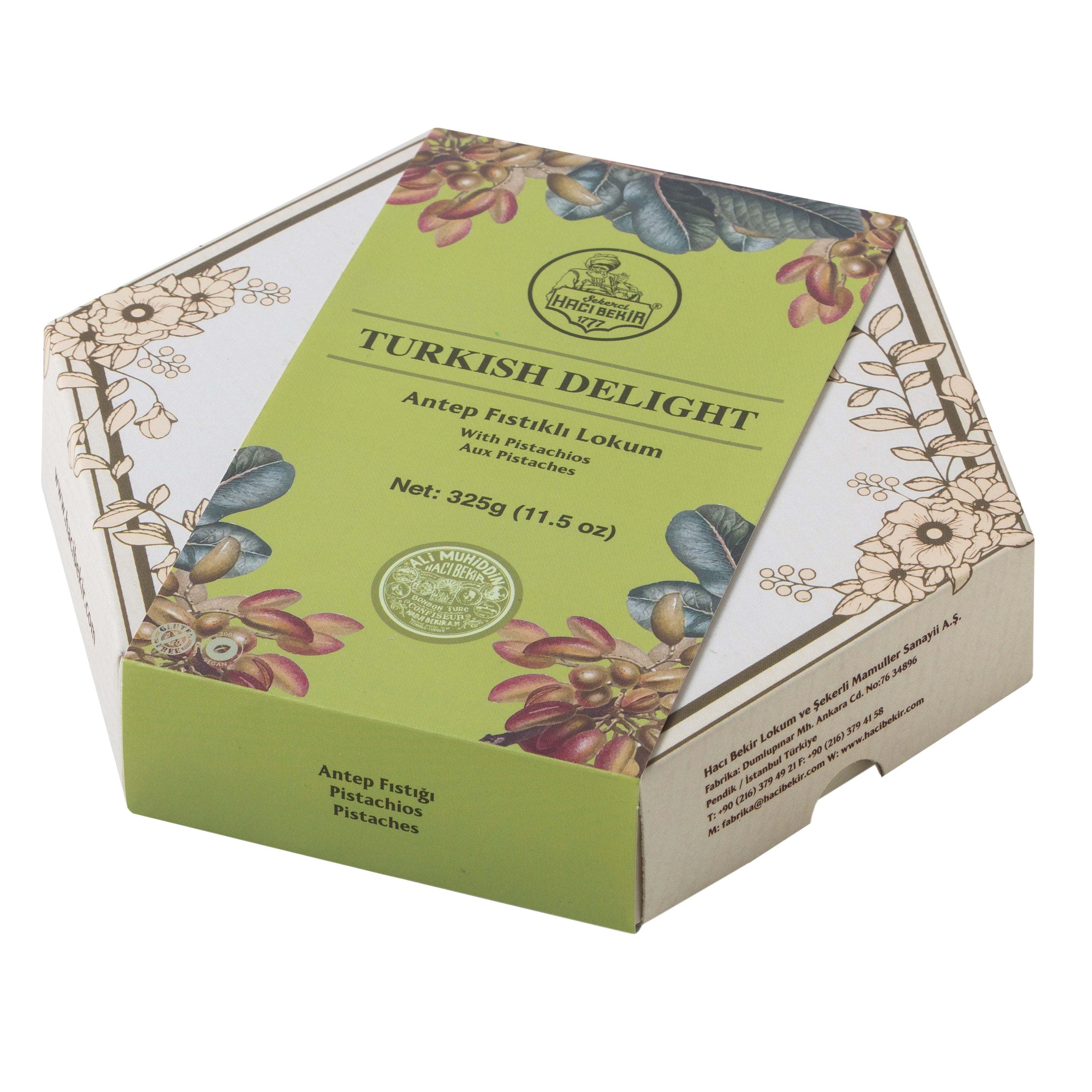 Hacı Bekir Turkish Delight With Extra Pistachio 325 Gr.