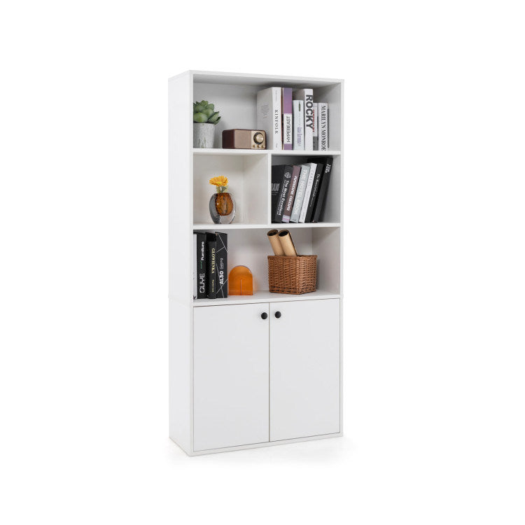 5-Tier Freestanding Bookcase with Open Cubes and Adjustable Shelf