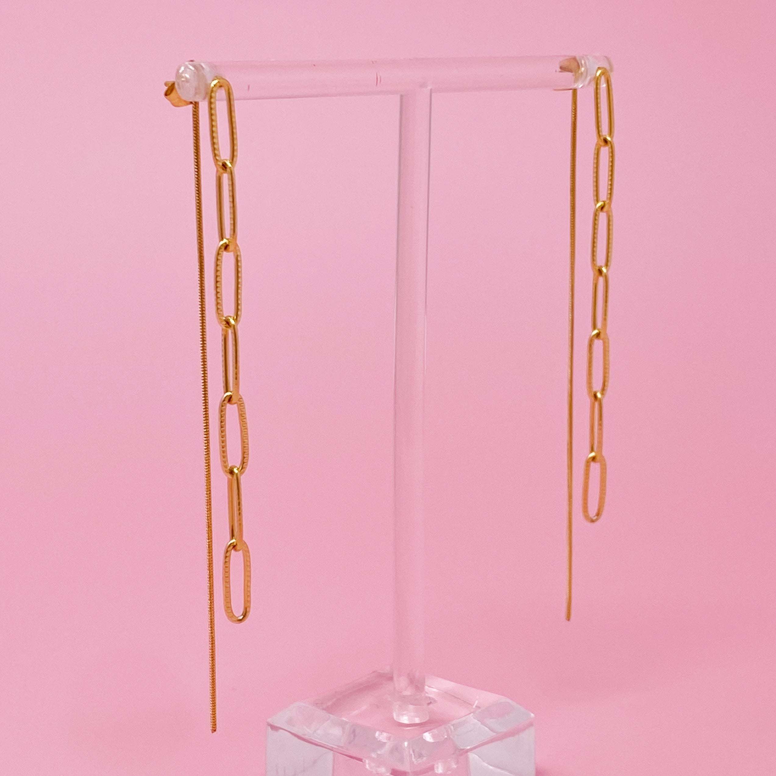 Double Chain Drop Earrings