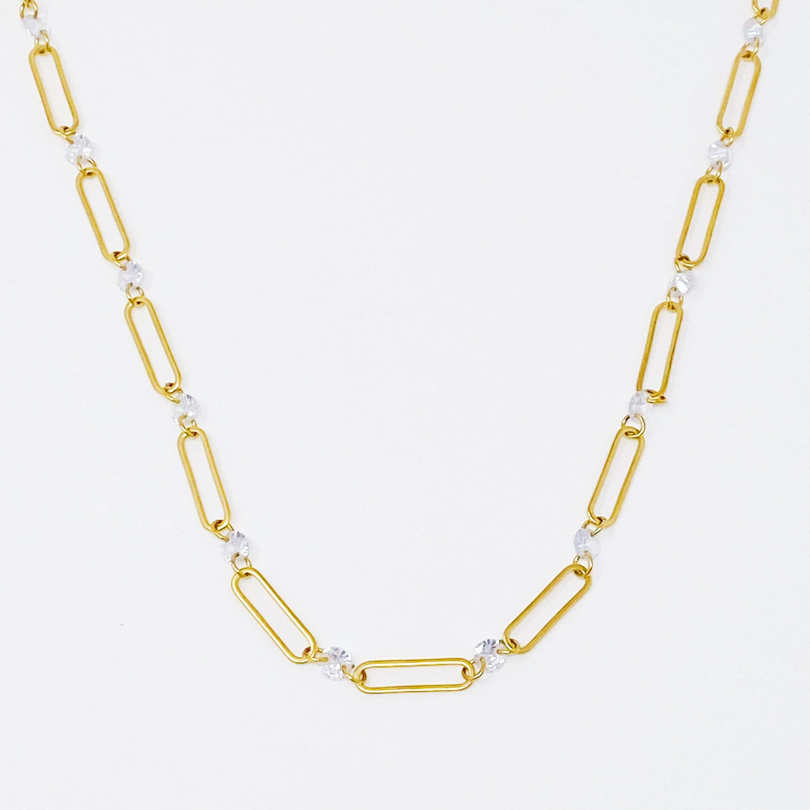 Crystal Linked Chain Necklace