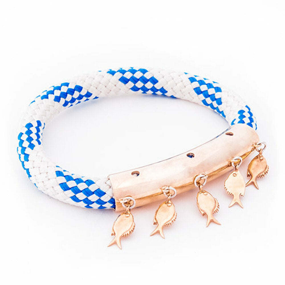 AnemosS Fish Detailed Rope Bracelet - Blue