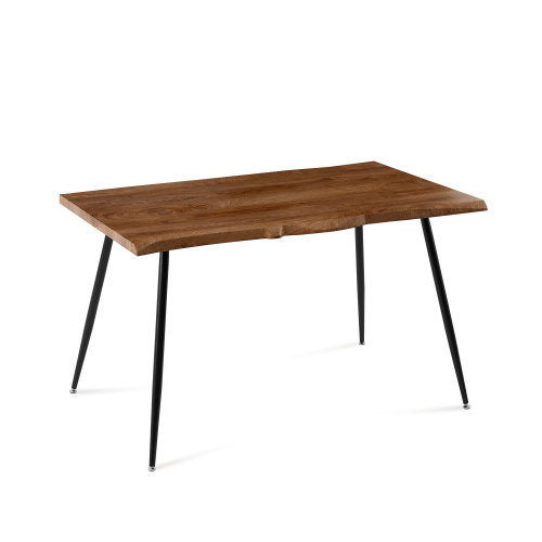 Modern Design Rectangle MDF Restaurant Wooden Dining Table With Metal Frame