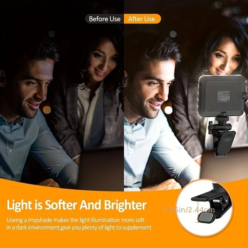 Selfie Light - USB-Rechargeable LED Phone Light - Portable Photo Light with 97+ CRI, Up to 6500K Color Temperature Phone Light for Selfie, Zoom Confer