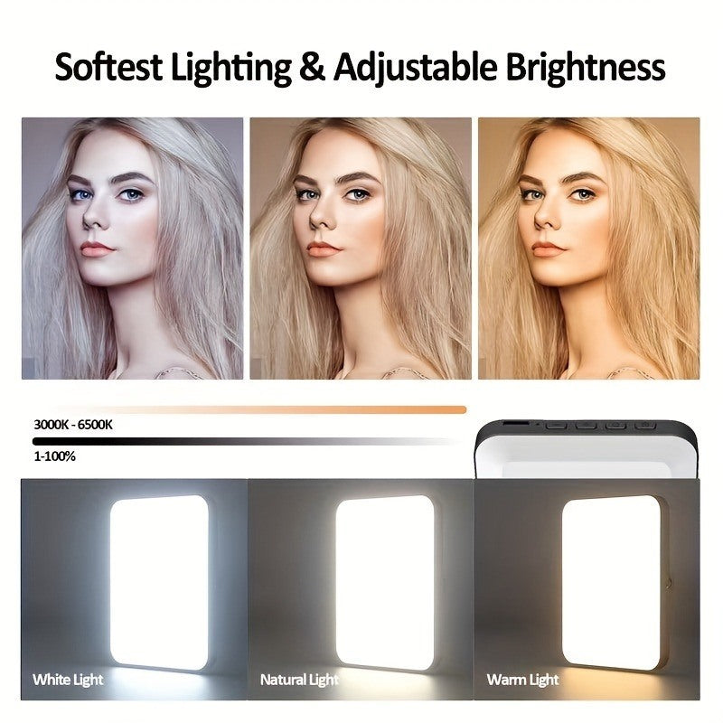 Selfie Light - USB-Rechargeable LED Phone Light - Portable Photo Light with 97+ CRI, Up to 6500K Color Temperature Phone Light for Selfie, Zoom Confer