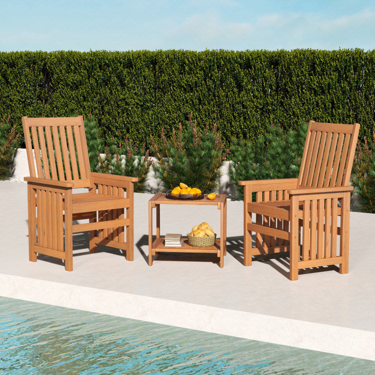 3 Pieces Patio Furniture Set with 1.5 Inch Umbrella Hole