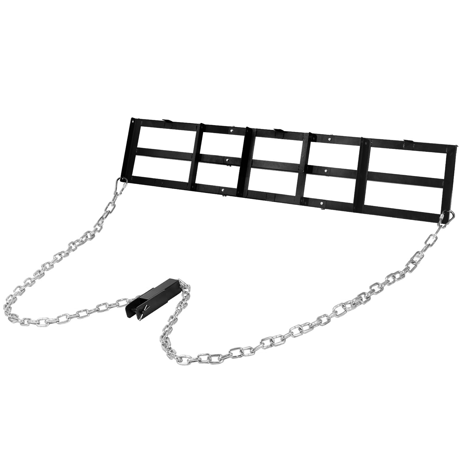 8 FT Drag Harrow Driveway Grader Landscape Power Rake with 16 Ft Heavy Duty Chain, Tow Behind Lawn Rake for ATV, UTV, Tractor, Mower, Land Leveler for Gravel, Sand, Soil, Hay