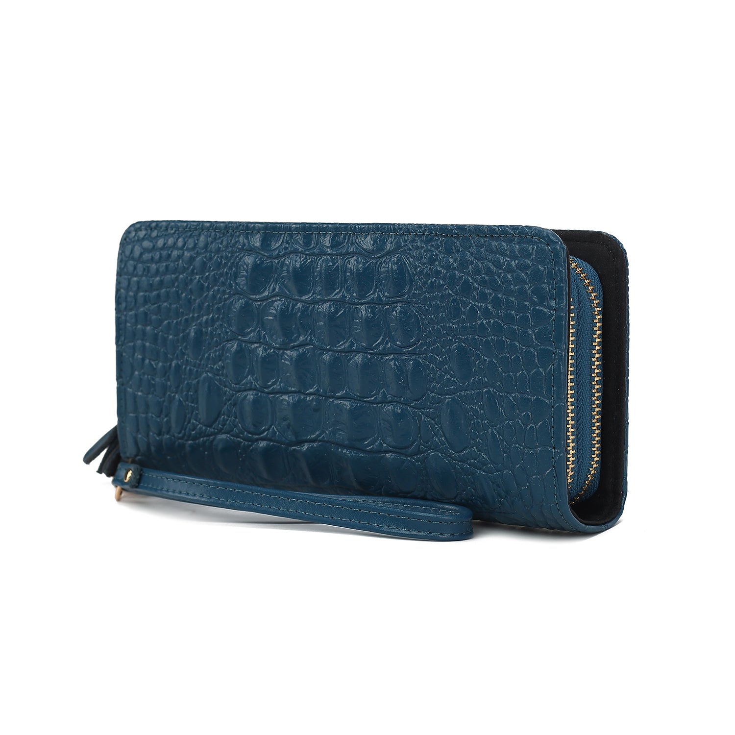 Eve Genuine Leather Crocodile Embossed Women Wristlet Wallet