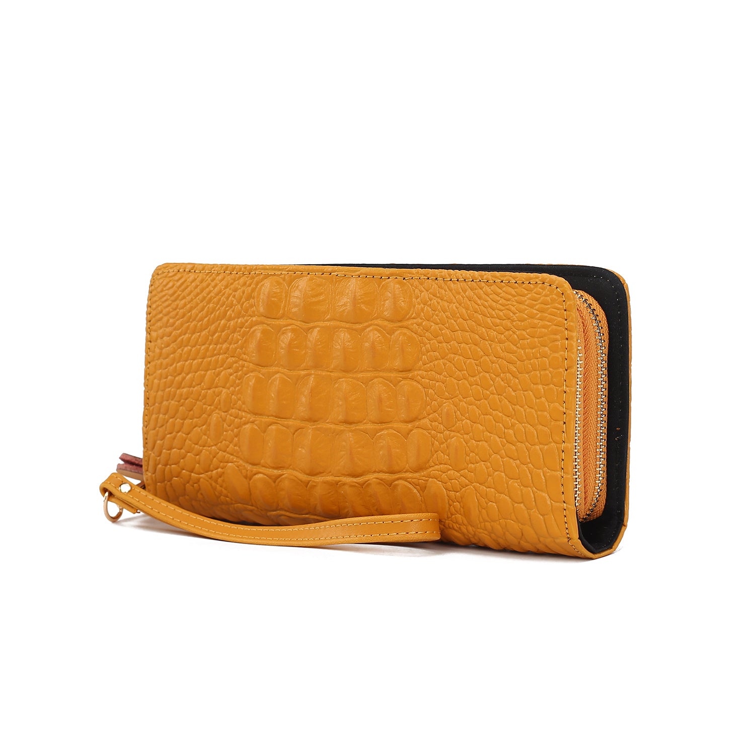 Eve Genuine Leather Crocodile Embossed Women Wristlet Wallet