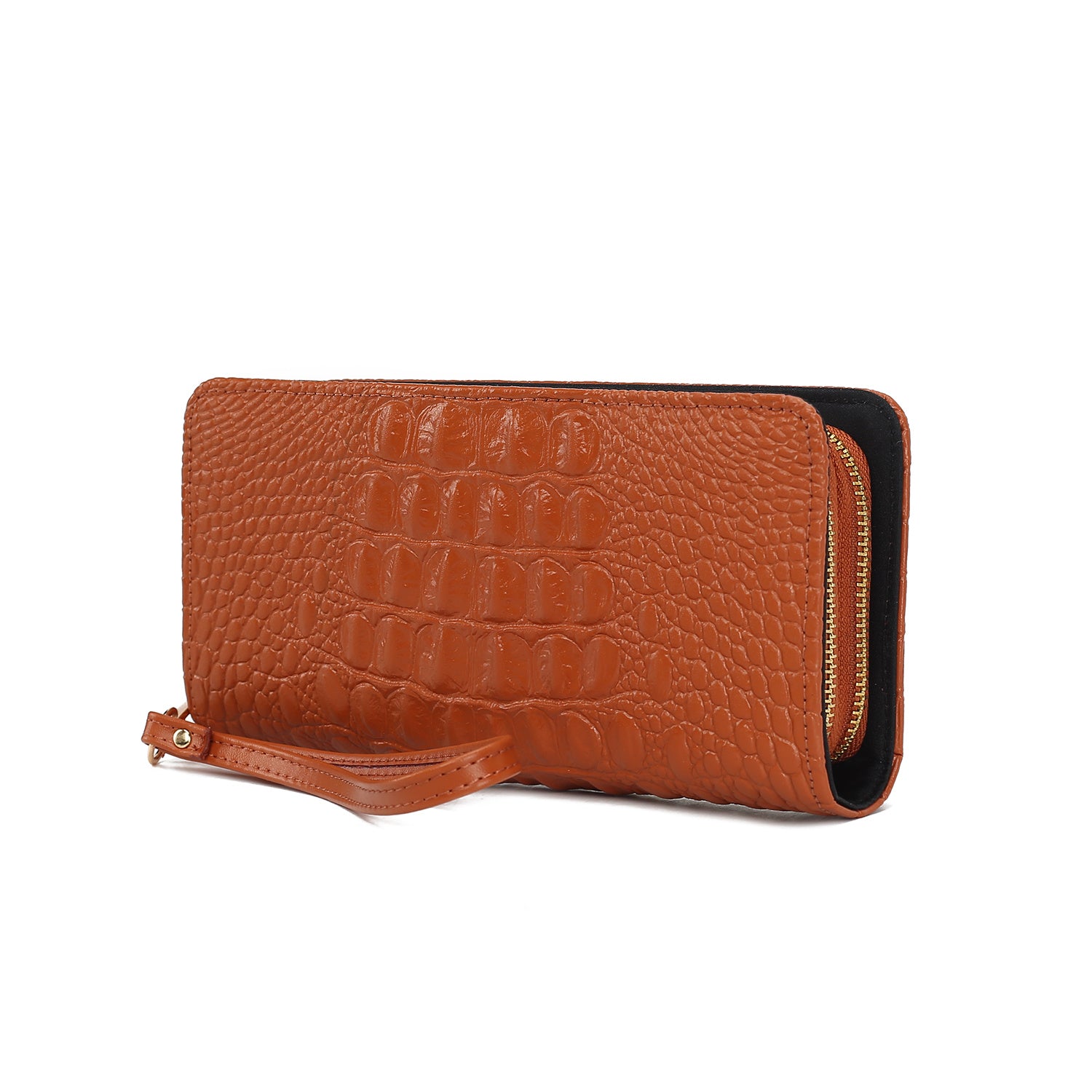 Eve Genuine Leather Crocodile Embossed Women Wristlet Wallet