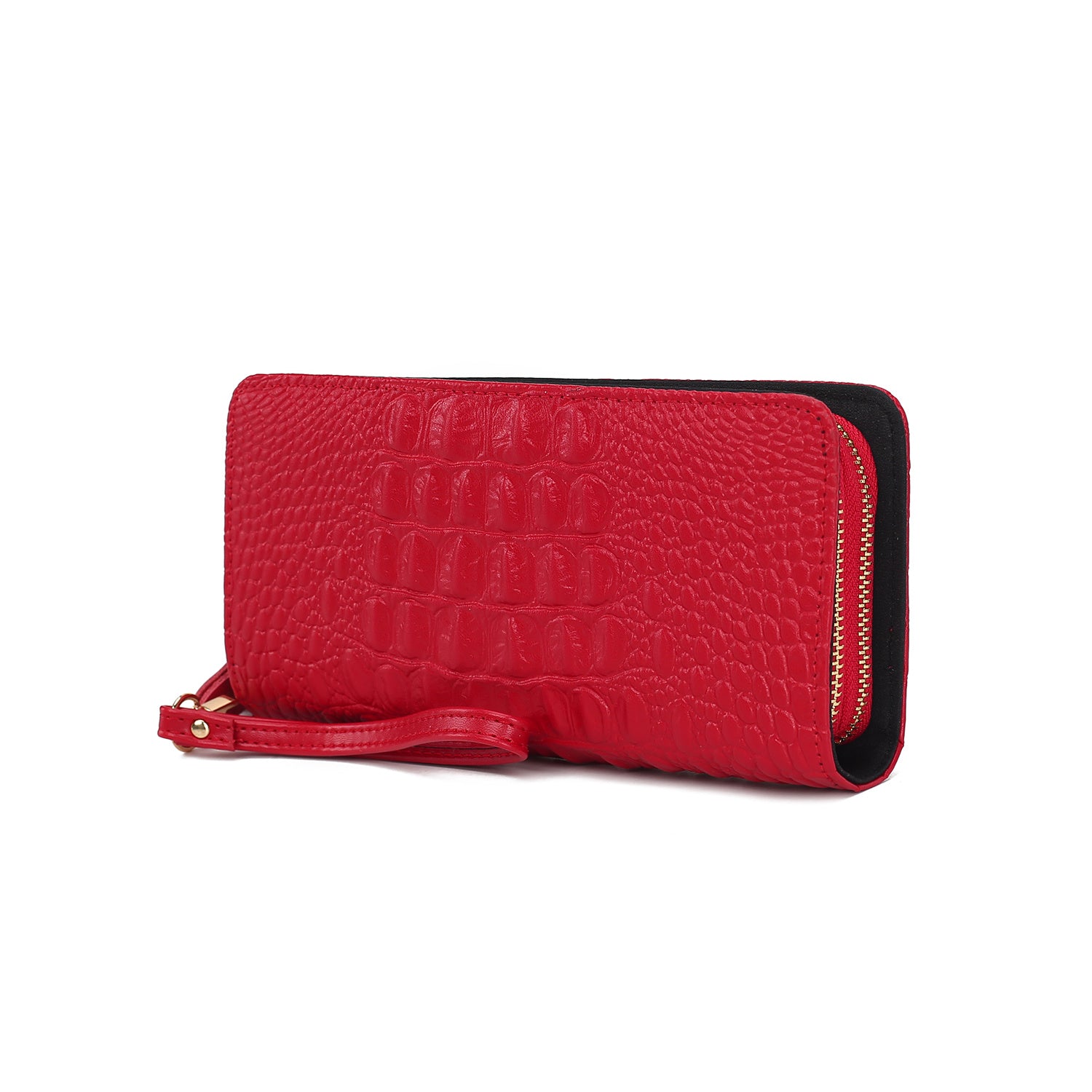 Eve Genuine Leather Crocodile Embossed Women Wristlet Wallet