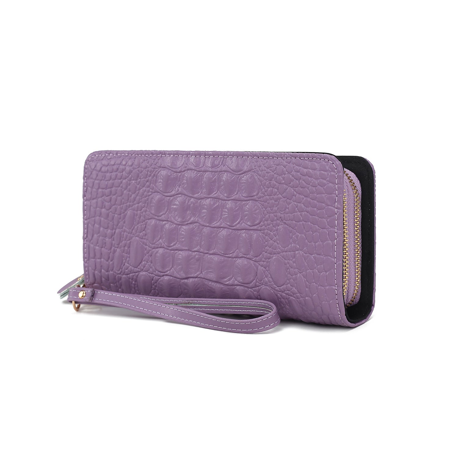 Eve Genuine Leather Crocodile Embossed Women Wristlet Wallet