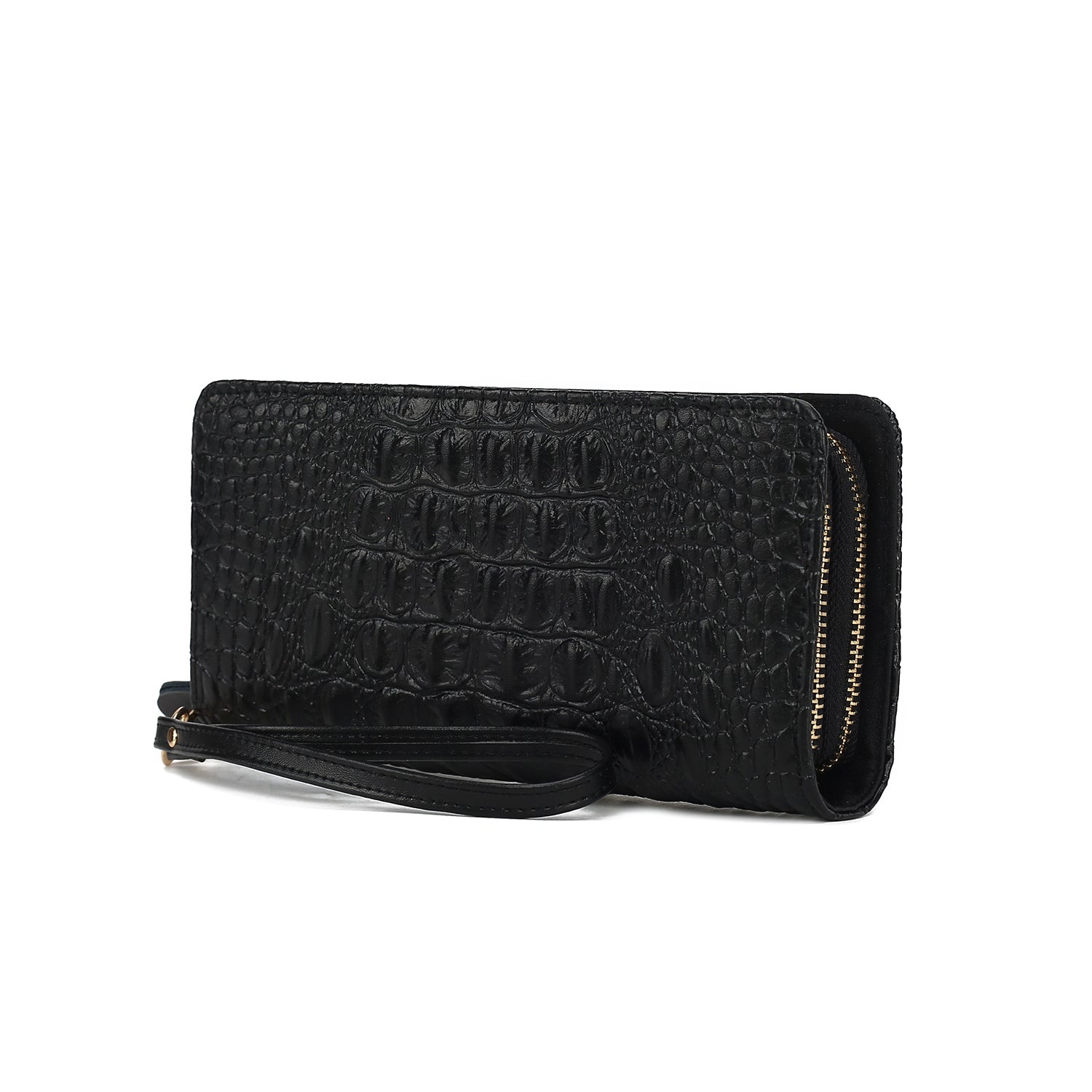 Eve Genuine Leather Crocodile Embossed Women Wristlet Wallet