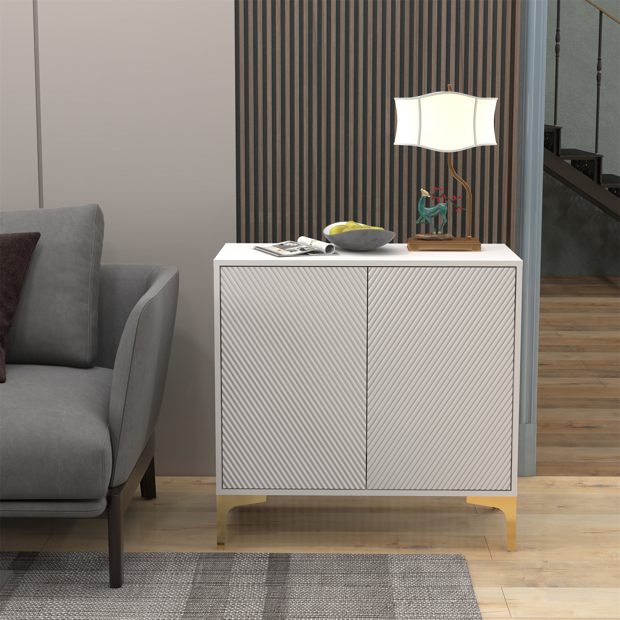 Modern Entryway Storage Cabinet with Shelves (ONLY PICK UP)