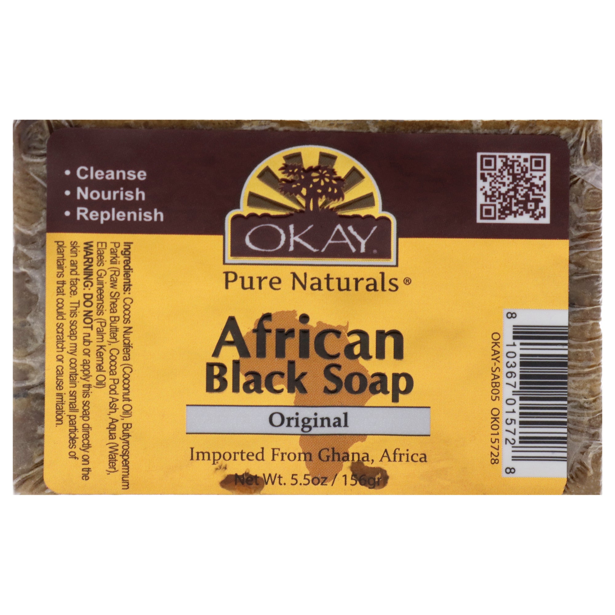 African Black Soap - Original by Okay for Unisex - 5.5 oz Soap