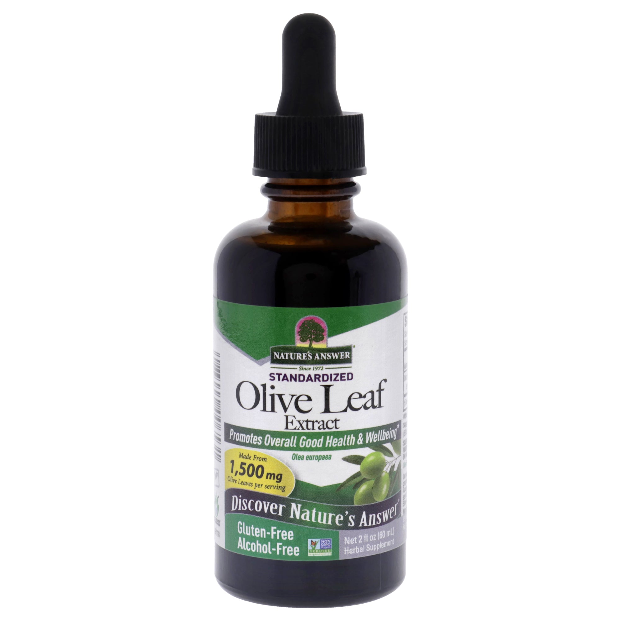 Olive Leaf Extract AF - 1500mg by Natures Answer for Unisex - 2 oz Dietary Supplement