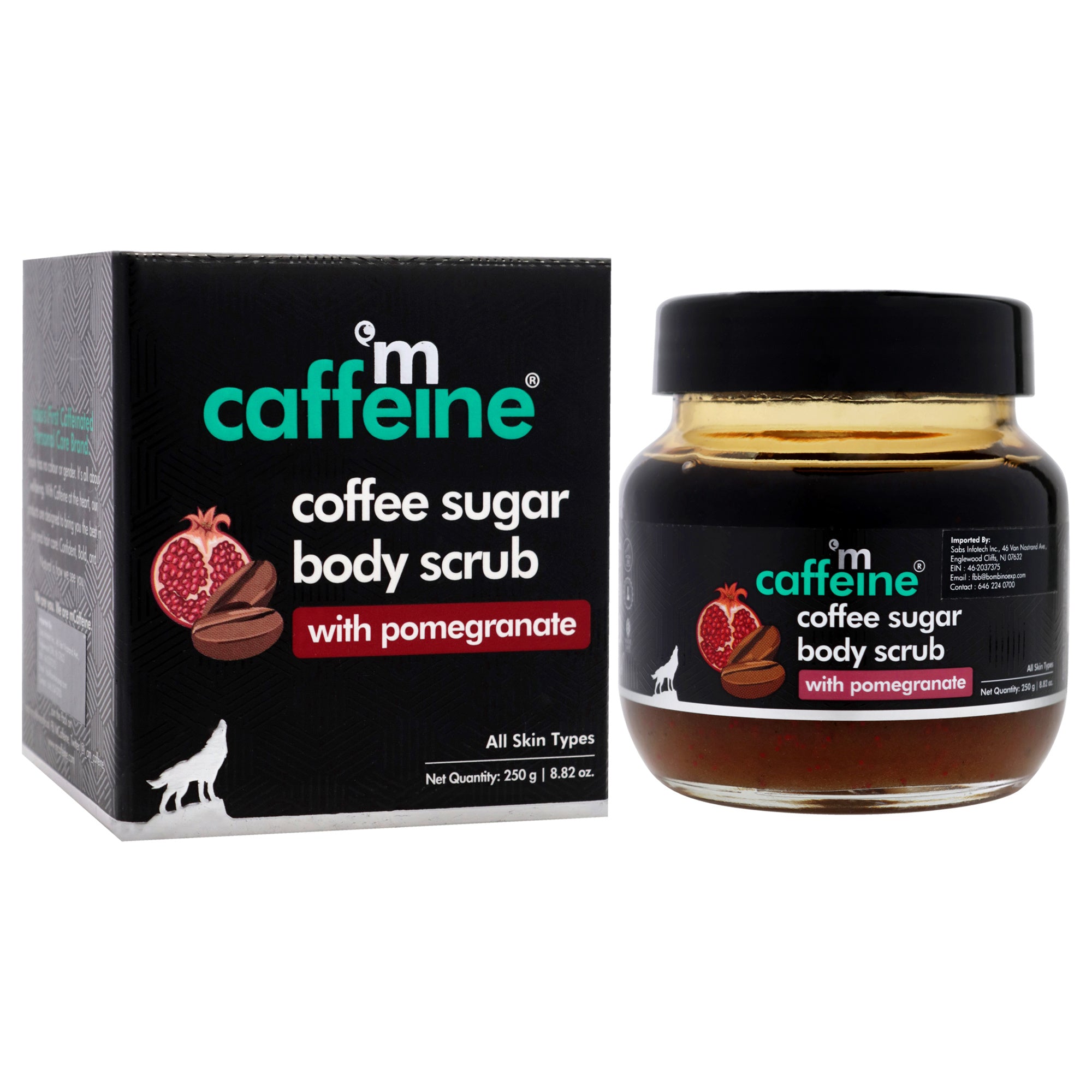 Coffee Sugar Body Scrub - Pomegranate - All Skin Types by mCaffeine for Unisex - 8.82 oz Scrub