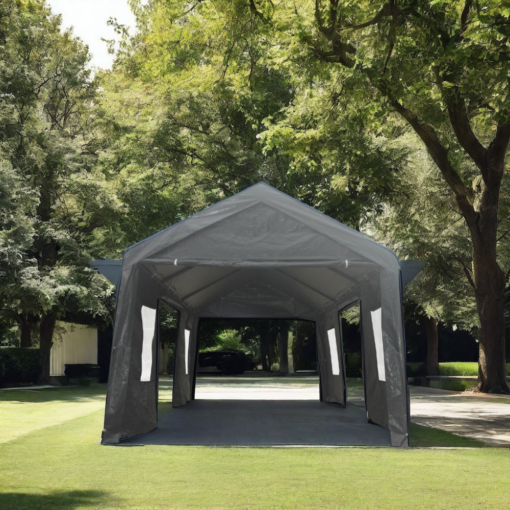 12x20ft heavy duty outdoor portable garage ventilated canopy carports