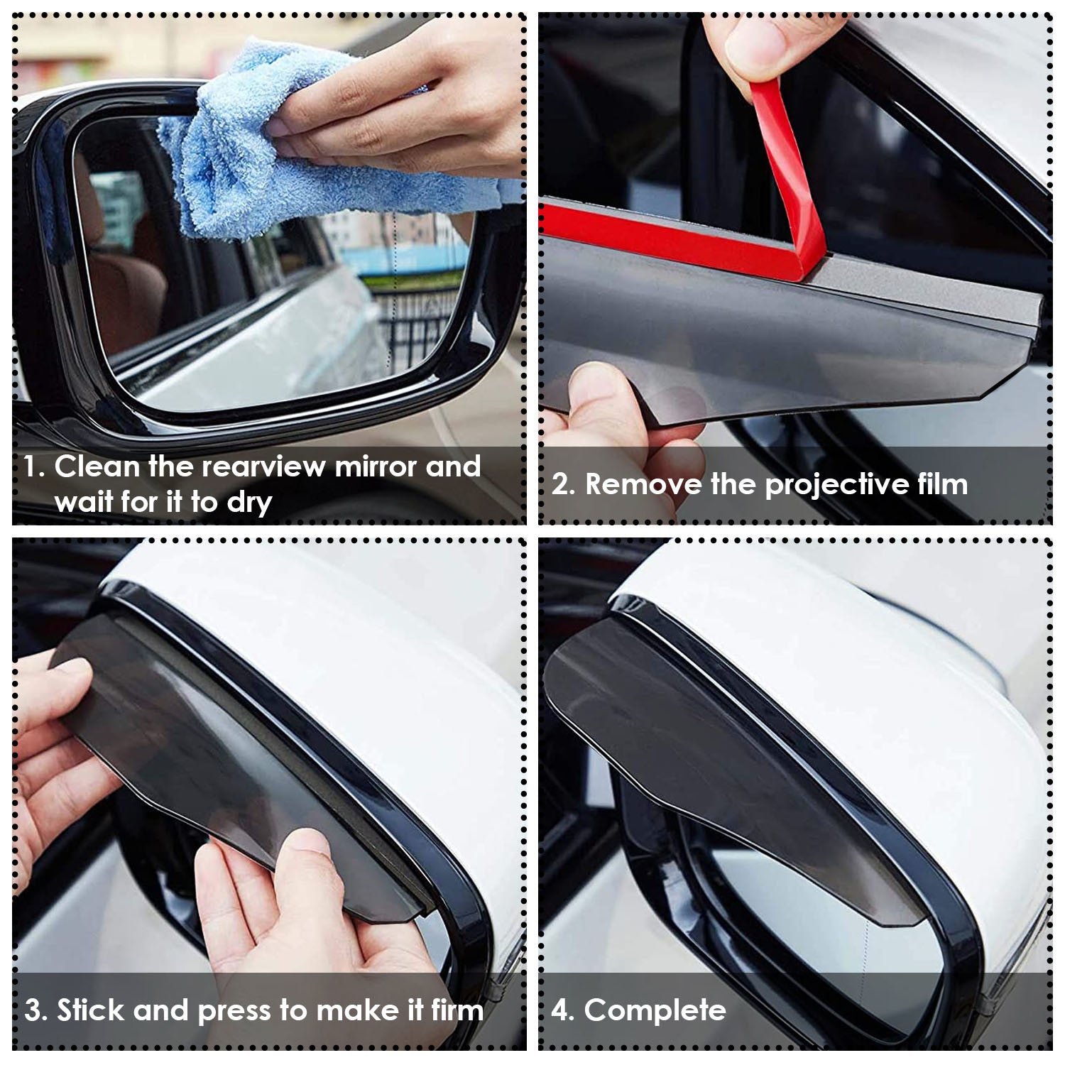 2Pcs Car Side Mirror Rain Guard Mirror Rain Visor Guard Rear View Side Mirror Rain Eyebrow For Most Cars