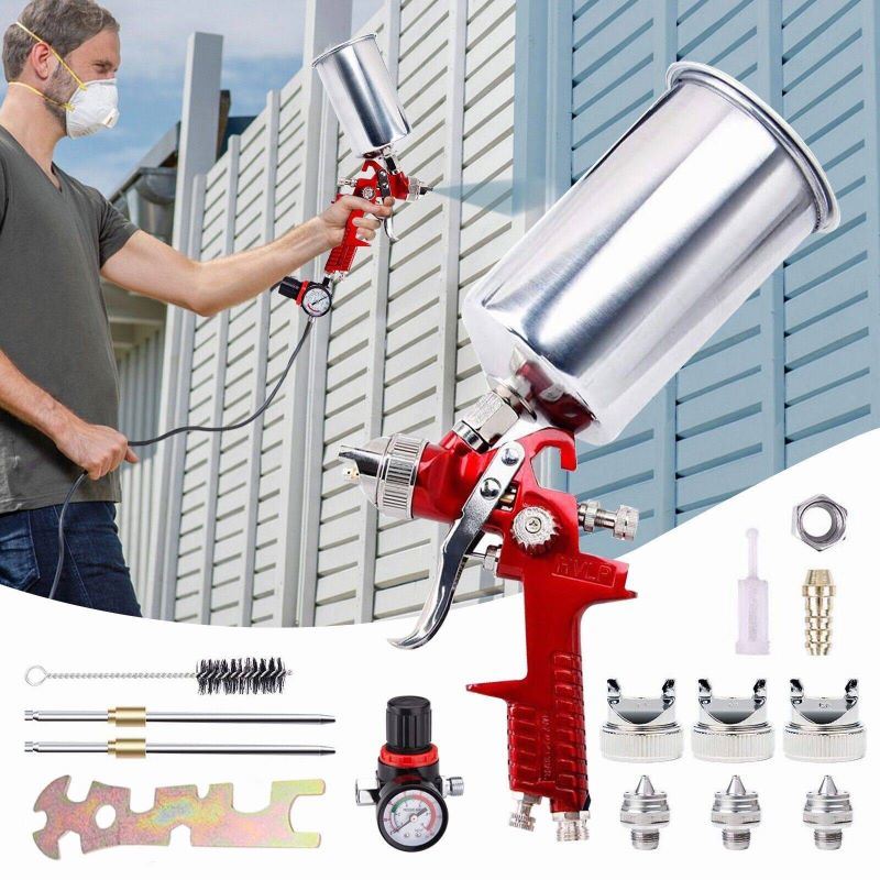 3 Nozzle HVLP Air Spray Gun Kit for Auto Paint Car Primer