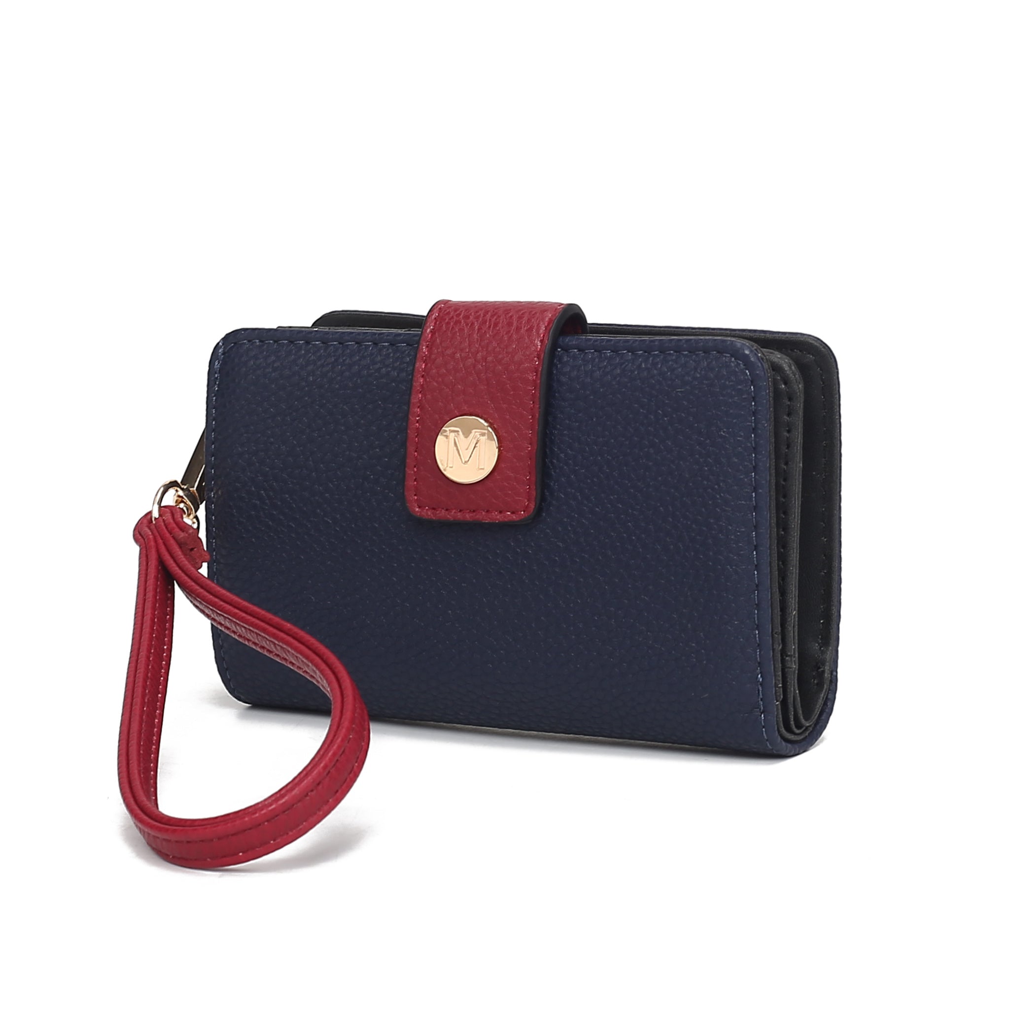 Shira Color Block Vegan Leather Women Wallet with Wristlet