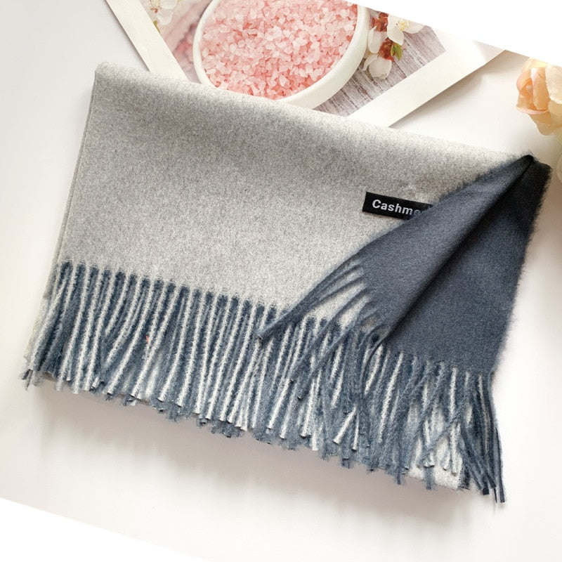 Cashmere Scarf Dot Pattern Long Tassels Women Thicken Wrap Shawl Lady muffler Wool Pashmina