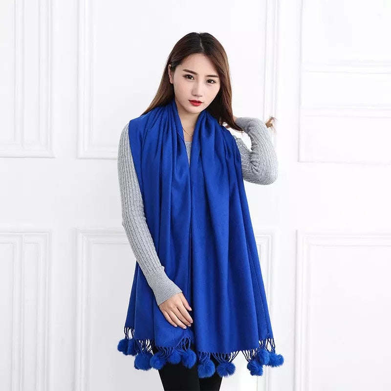 Cashmere Scarf Dot Pattern Long Tassels Women Thicken Wrap Shawl Lady muffler Wool Pashmina