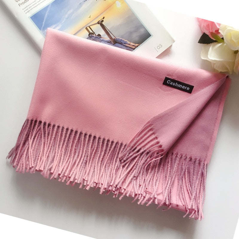 Cashmere Scarf Dot Pattern Long Tassels Women Thicken Wrap Shawl Lady muffler Wool Pashmina