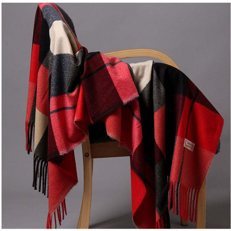 Cashmere Scarf Dot Pattern Long Tassels Women Thicken Wrap Shawl Lady muffler Wool Pashmina