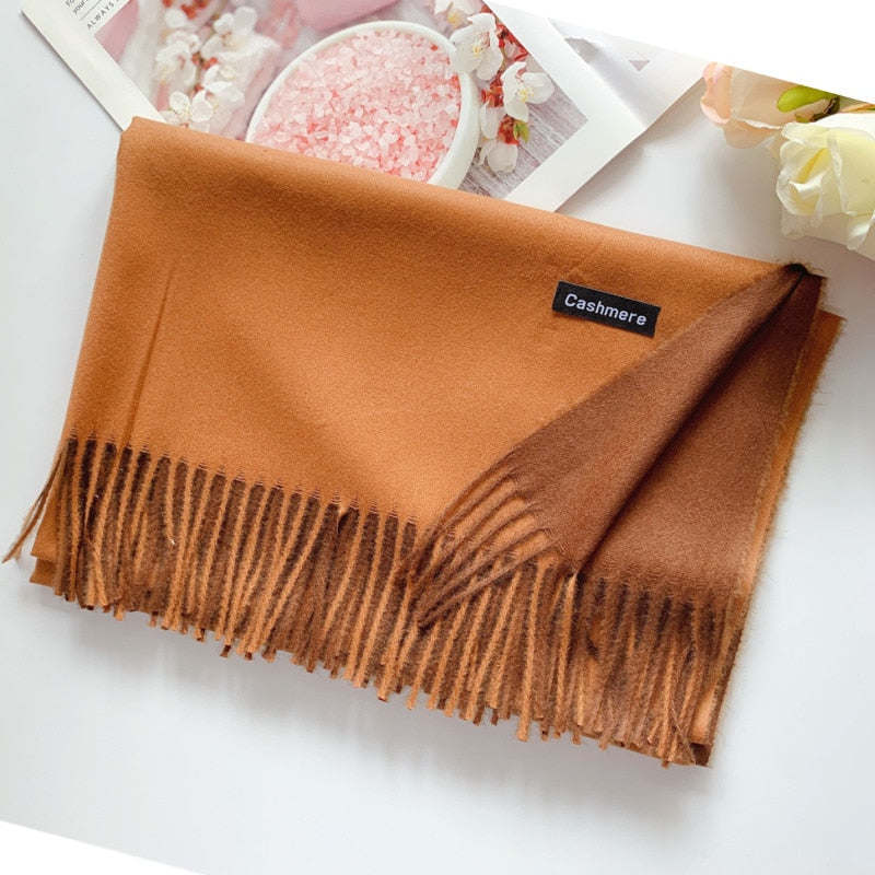 Cashmere Scarf Dot Pattern Long Tassels Women Thicken Wrap Shawl Lady muffler Wool Pashmina