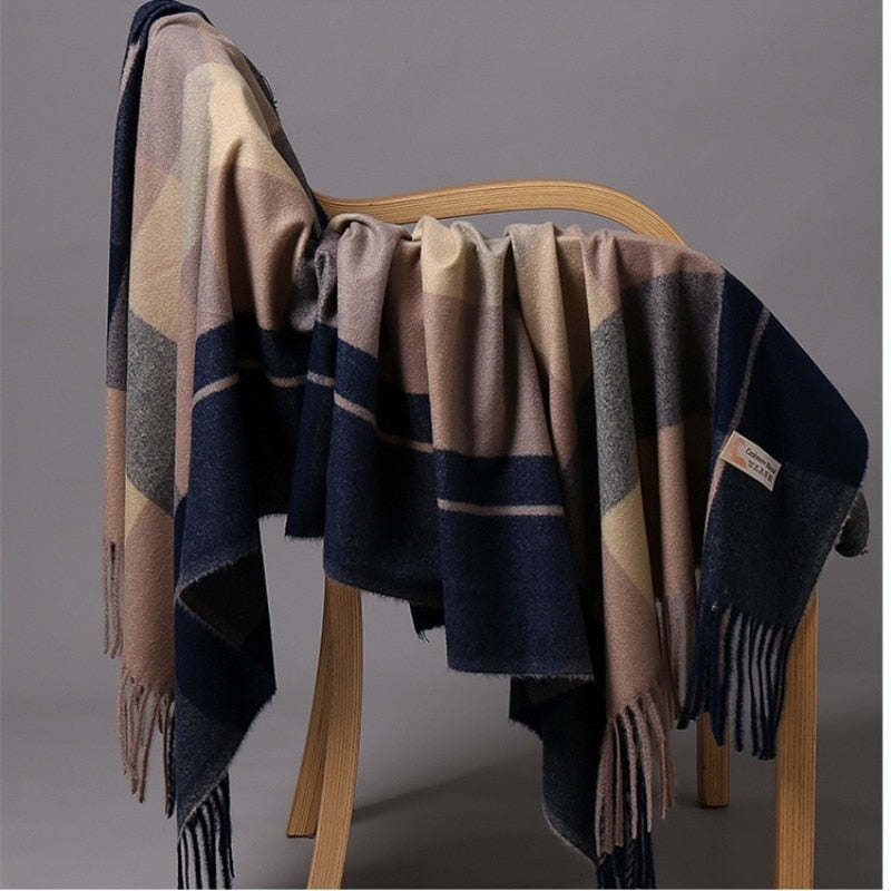 Cashmere Scarf Dot Pattern Long Tassels Women Thicken Wrap Shawl Lady muffler Wool Pashmina