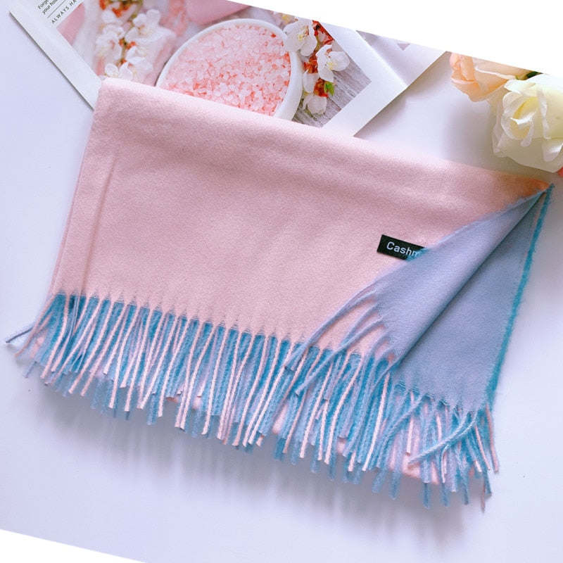 Cashmere Scarf Dot Pattern Long Tassels Women Thicken Wrap Shawl Lady muffler Wool Pashmina