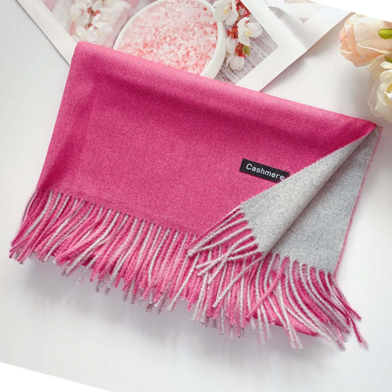 Cashmere Scarf Dot Pattern Long Tassels Women Thicken Wrap Shawl Lady muffler Wool Pashmina