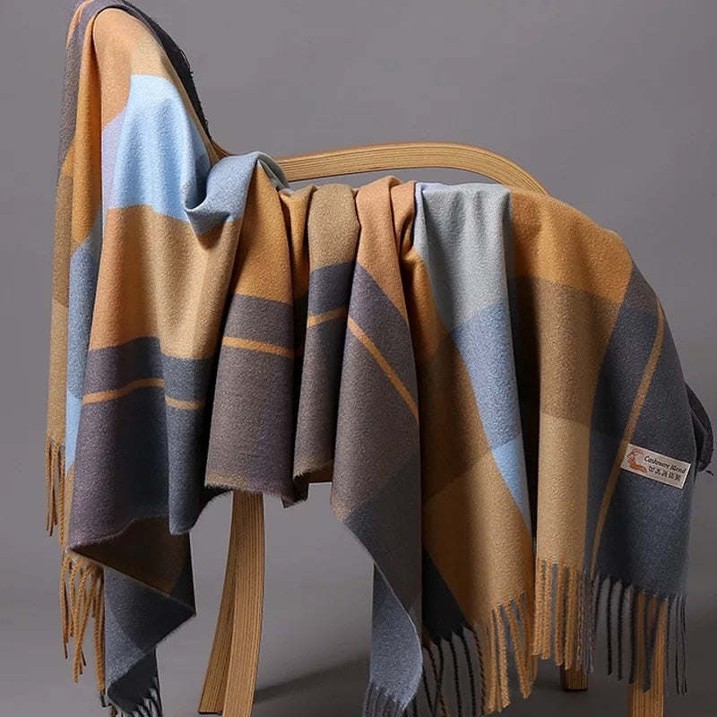 Cashmere Scarf Dot Pattern Long Tassels Women Thicken Wrap Shawl Lady muffler Wool Pashmina