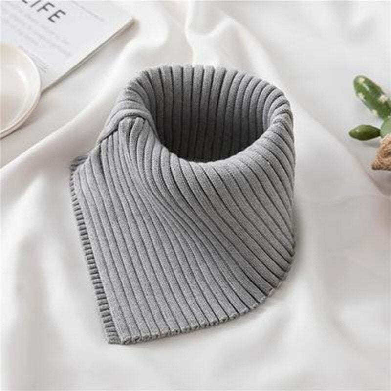 Autumn Winter Women's Scarf Wild Warm Protect Cervical Spine Stretch Knitted Fake Collar Wool High Neck Pullover Bib Female i39