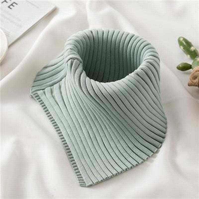 Autumn Winter Women's Scarf Wild Warm Protect Cervical Spine Stretch Knitted Fake Collar Wool High Neck Pullover Bib Female i39