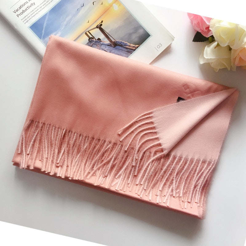 Cashmere Scarf Dot Pattern Long Tassels Women Thicken Wrap Shawl Lady muffler Wool Pashmina