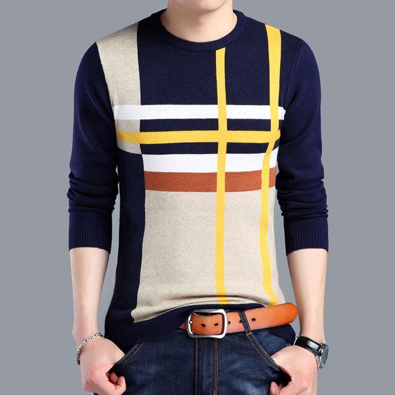 Knitted men's sweater thin spring sweater loose Korean base shirt