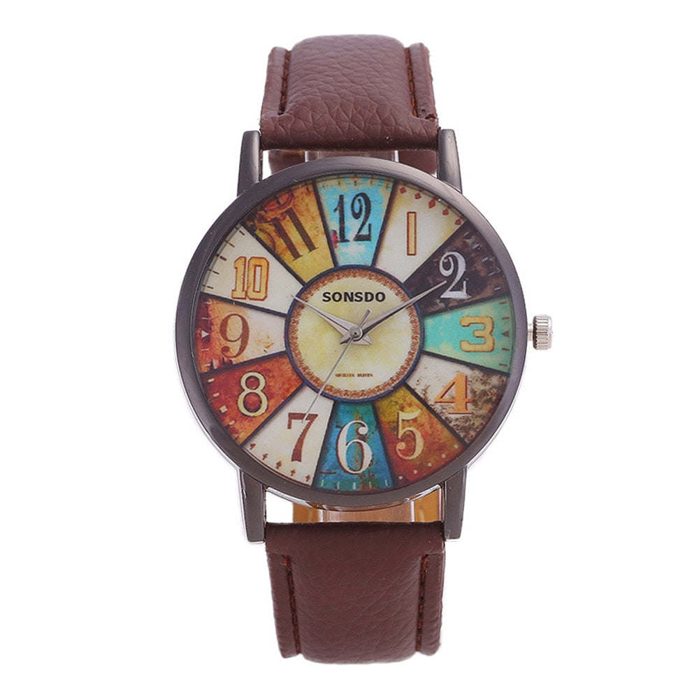 New Women Wrist Watch 2022 Women's Unisex Luxury Brand Retro Casual Faux Leather Analog Quartz Watch Clock Wristwatches Reloj Mujer