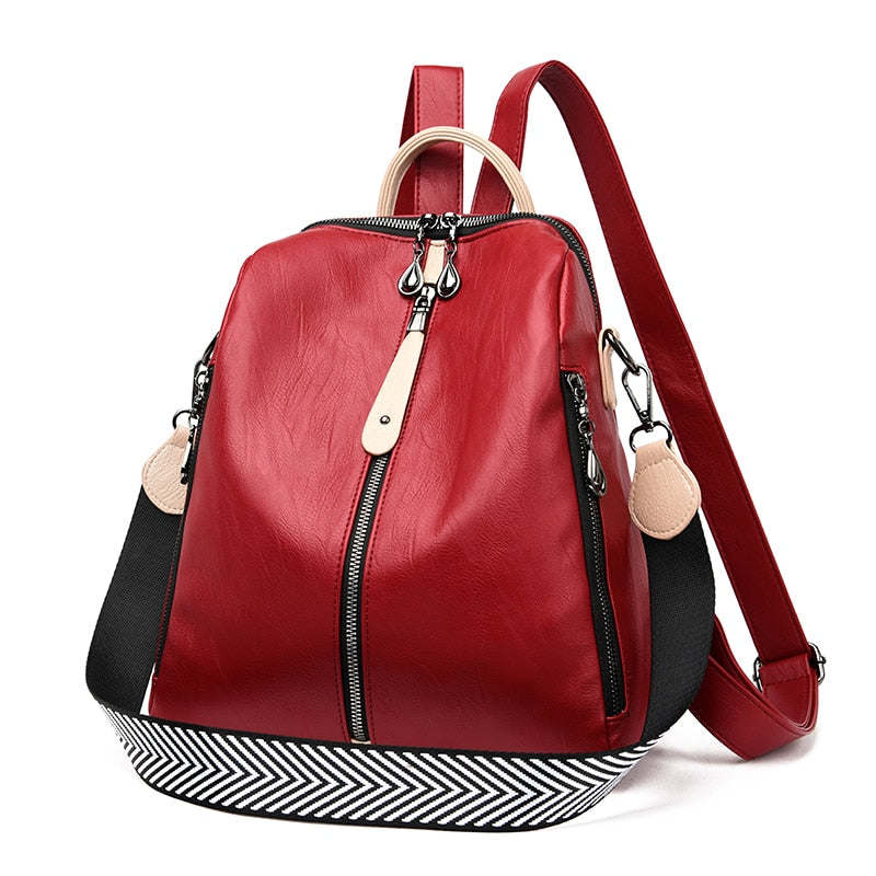 High Quality Backpack Women Soft Leather Backpack Female WhiteTravel Back Pack School Backpacks for Girls Sac A Dos Hot