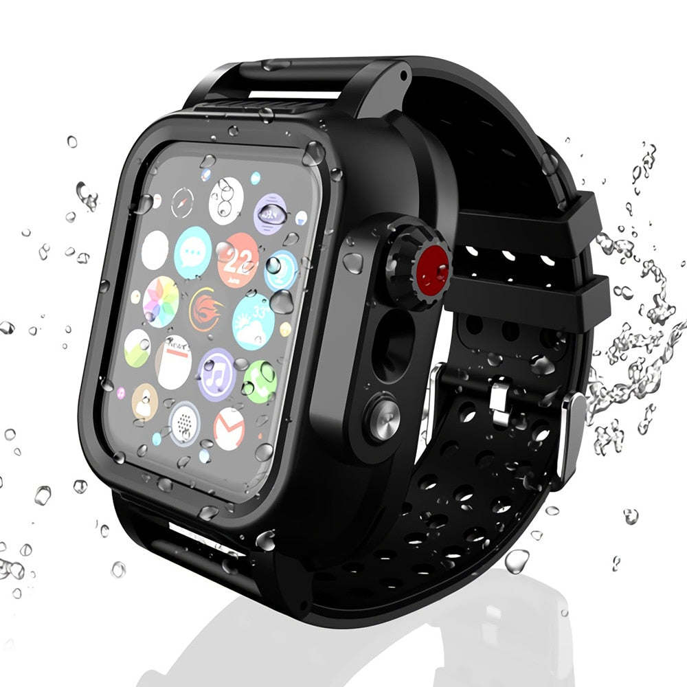 Waterproof Case for Series 6 5 4/SE, Full Sealed Protective iWatch Case with Built-in Screen Protector