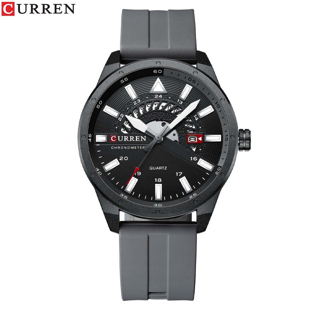 CURREN Fashion Men Watch Top Brand Luxury Waterproof Sport Men's Watches Silicone Automatic Date Military Wristwatch