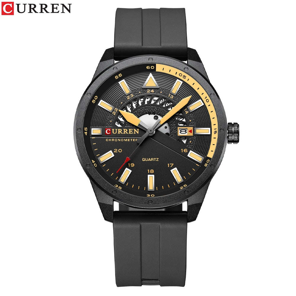 CURREN Fashion Men Watch Top Brand Luxury Waterproof Sport Men's Watches Silicone Automatic Date Military Wristwatch