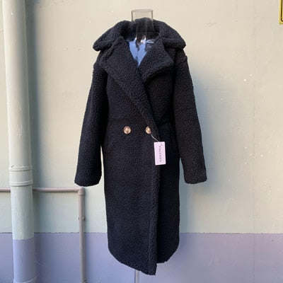 Long coat faux fur coat women lamb fur coat thick coat oversized outwears