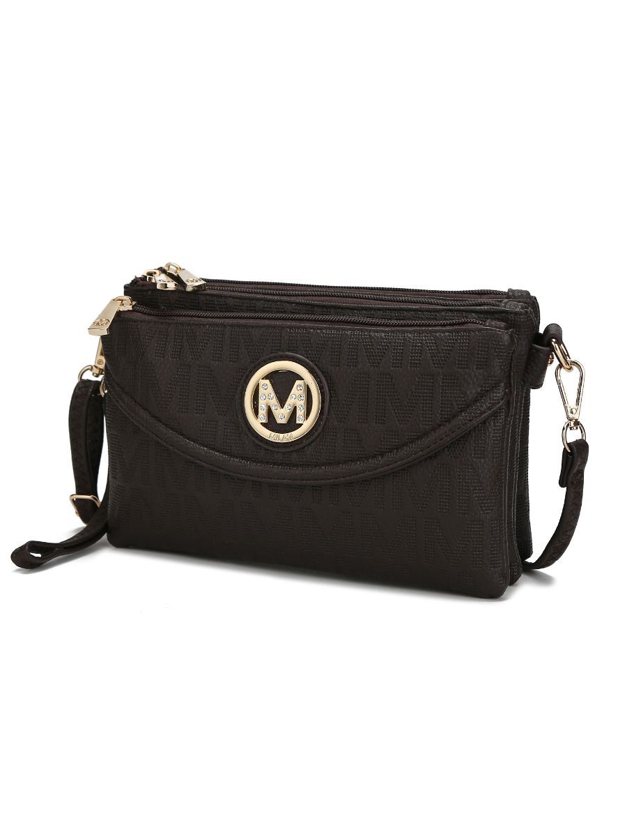 MKF Collection Multi Compartments Becky M Signature Crossbody Wristlet by Mia k