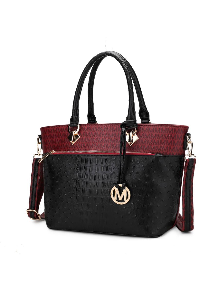 MKF Collection Grace Signature and Croc Embossed Tote Bag by Mia k