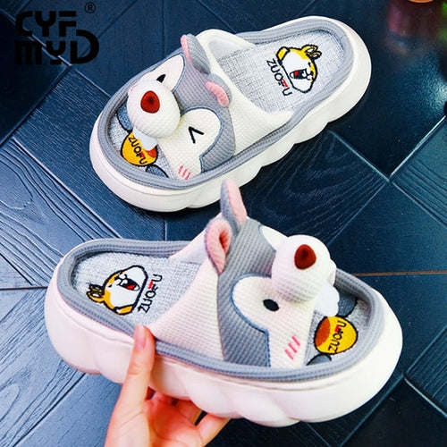 Animals Slippers Women Platform Shoes Cute Cartoon Thick Sole Home