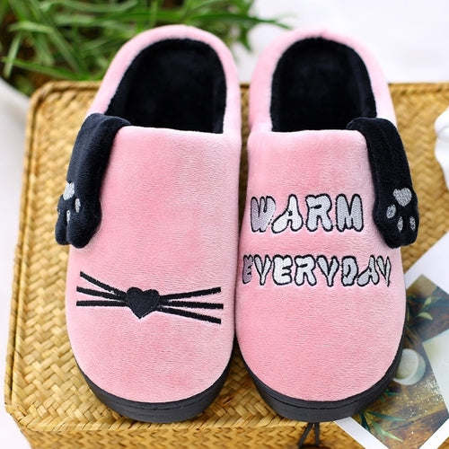 Women Slippers Winter New Couples Thick Bottom