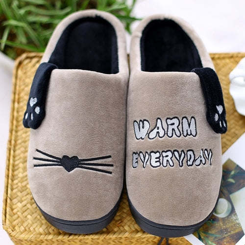 Women Slippers Winter New Couples Thick Bottom