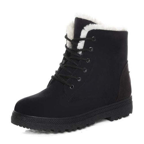 Winter snow boots women's warm short boots flat