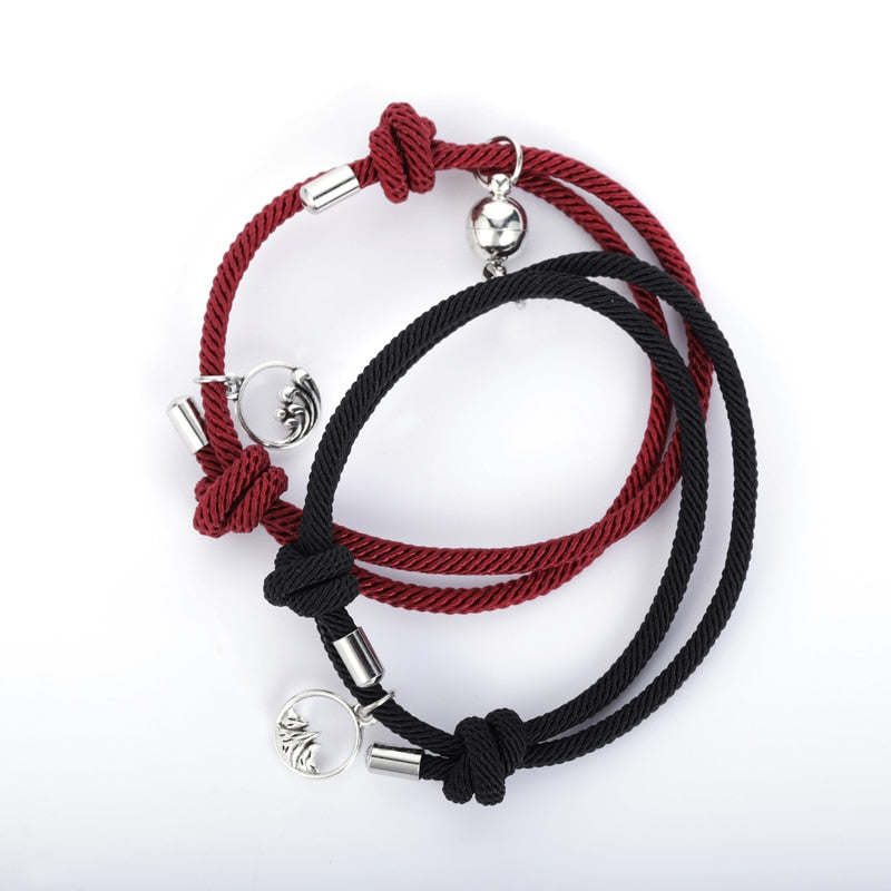 NIUYITID Couple Bracelet For Women Men Fashion Adjustable Magnetic Attract Each Other Long-Distance Love Jewelry Drop Ship